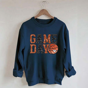 Game Day Basketball Bling Printed Sweatshirt