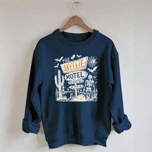 Skellie Motel Funny Halloween Trendy Sweatshirt