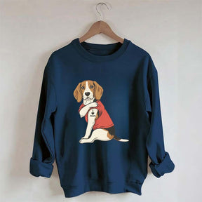 Featuring Tattooed Dog I Love Mom Sweatshirt