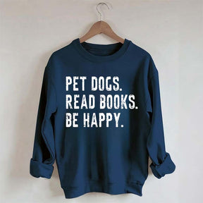 Retro Bookish Reading Books and Dogs Sweatshirt