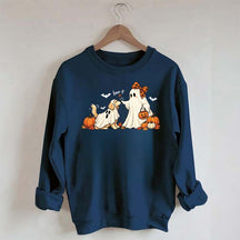 Pumpkin Ghost Dog Halloween Sweatshirt