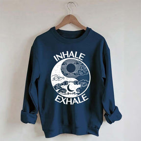 Inhale Exhale Yin And Yang Sweatshirt