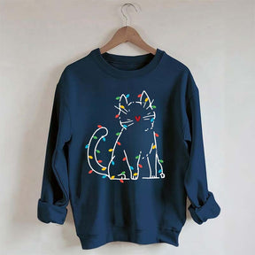 Cat Christmas Lights Sweatshirt