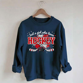 Just a Girl Who Loves Hockey Red Sweatshirt