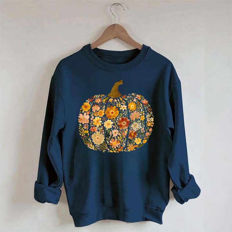 Boho Flowers Pumpkin Sweatshirt