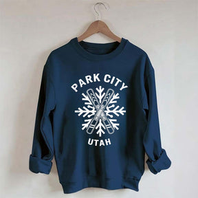 Park City Utah Snowflakes Ski Sweatshirt