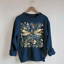 Dragonfly Floral Cottagecore Botanical Retro Sweatshirt