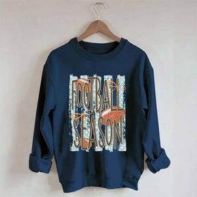 Trendy Stripes Football Mom Sweatshirt