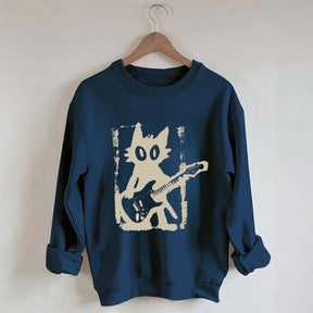 Rock Star Cat Electric Guitar Kitty Sweatshirt