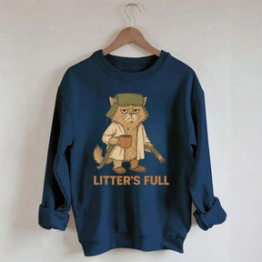 Litters Full Funny Cat Lovers Christmas Xmas Sweatshirt