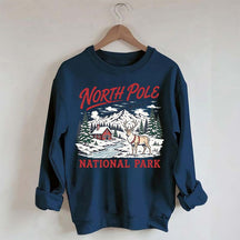 North Pole National Park Retro Christmas Sweatshirt
