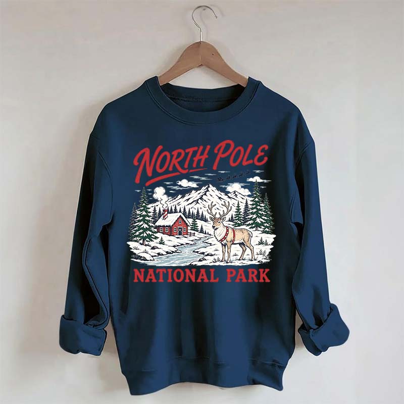 North Pole National Park Retro Christmas Sweatshirt