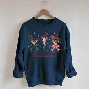 Christmas Please Martini Coquette Holiday Sweatshirt