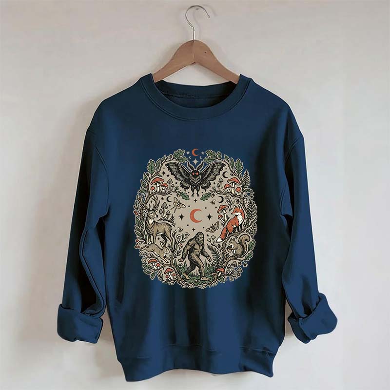 Forest Friends Cryptid Mothman Bigfoot Sweatshirt