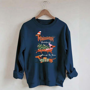 Funny Dachshund Through the Snow Sweatshirt