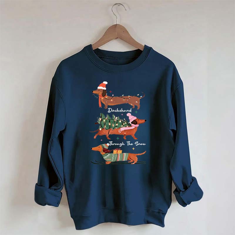 Funny Dachshund Through the Snow Sweatshirt