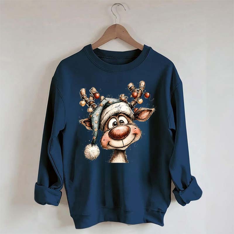Retro Reindeer Merry Christmas Sweatshirt