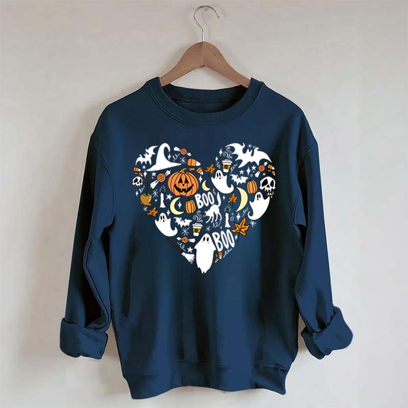 Happy Halloween Doodles Heart Sweatshirt
