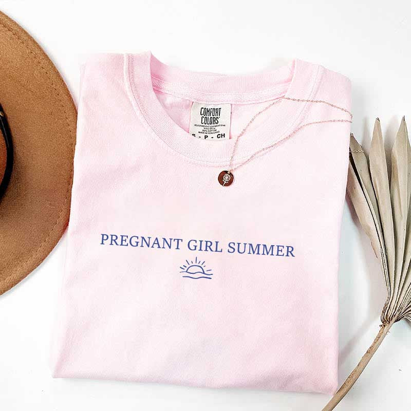 Cute Pregnant Girl Summer T-Shirt