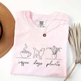 Coffee Dog Plants Line T-Shirt
