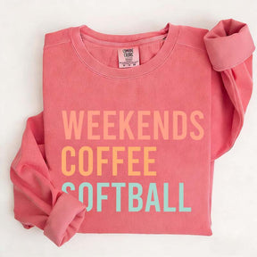 Weekends Coffee Softball Sweatshirt