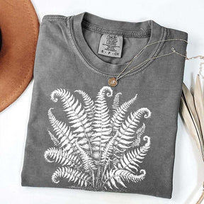 Vintage Linocut Fern Leaves T-Shirt