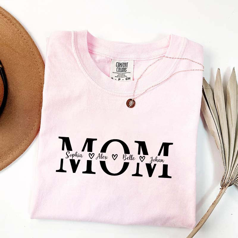 Custom Mom Children Name T-Shirt