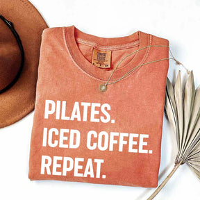 Pilates Iced Coffee Repeat T-Shirt