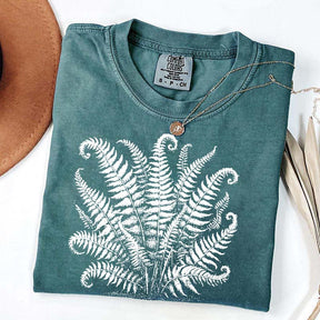 Vintage Linocut Fern Leaves T-Shirt