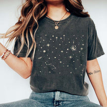 Celestial Stars Minimal Moon Constellation T-Shirt