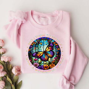 Butterfly Stained Glass Graphic Sweatshirt