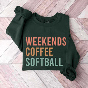 Weekends Coffee Softball Sweatshirt