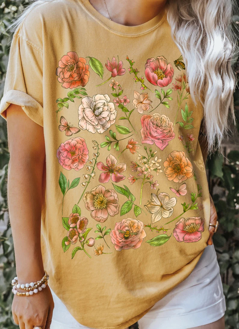 Floral Cottagecore Shirt Vintage Wildflower Tee