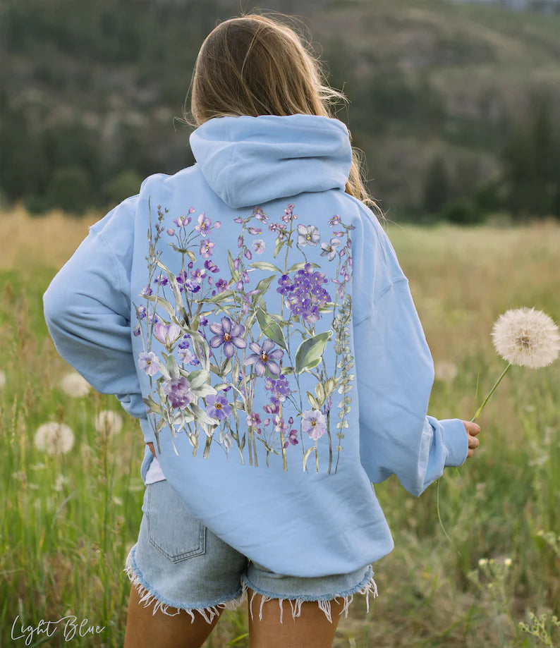 Vintage Pressed Flowers Hoodie