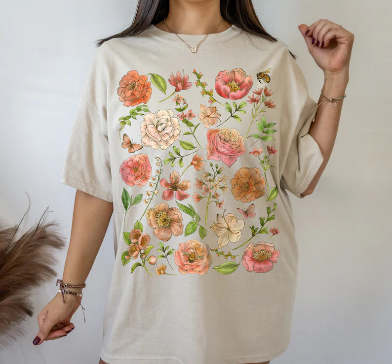 Floral Cottagecore Shirt Vintage Wildflower Tee