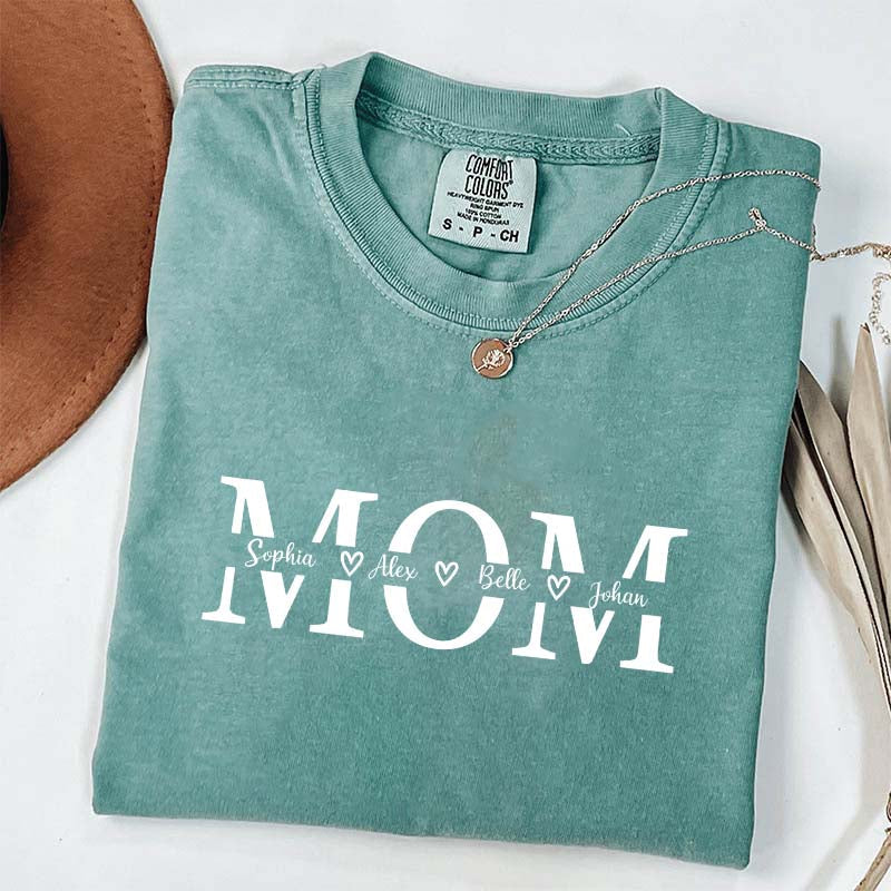 Custom Mom Children Name T-Shirt