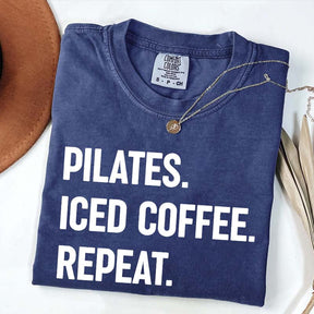 Pilates Iced Coffee Repeat T-Shirt