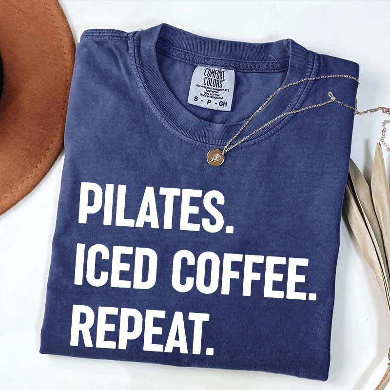 Pilates Iced Coffee Repeat T-Shirt