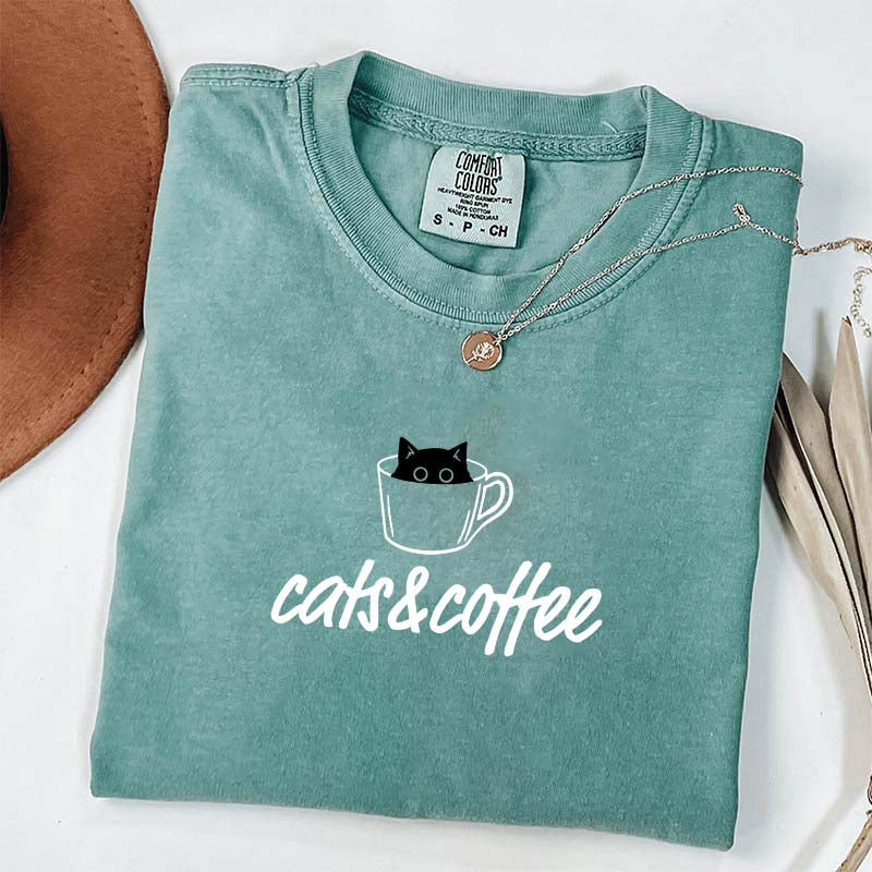 Cats And Coffee Cute T-Shirt