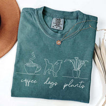 Coffee Dog Plants Line T-Shirt