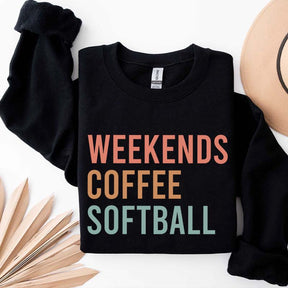 Weekends Coffee Softball Sweatshirt
