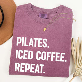 Pilates Iced Coffee Repeat T-Shirt