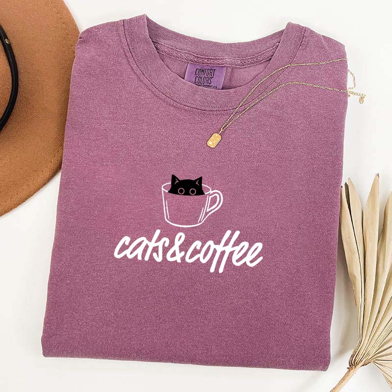 Cats And Coffee Cute T-Shirt