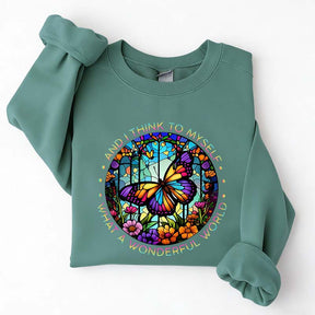 Butterfly Stained Glass Graphic Sweatshirt