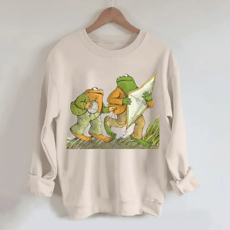 Sweat-shirt décontracté grenouille et crapaud