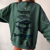 Retro Whale Graphic Crew Sweatshirt