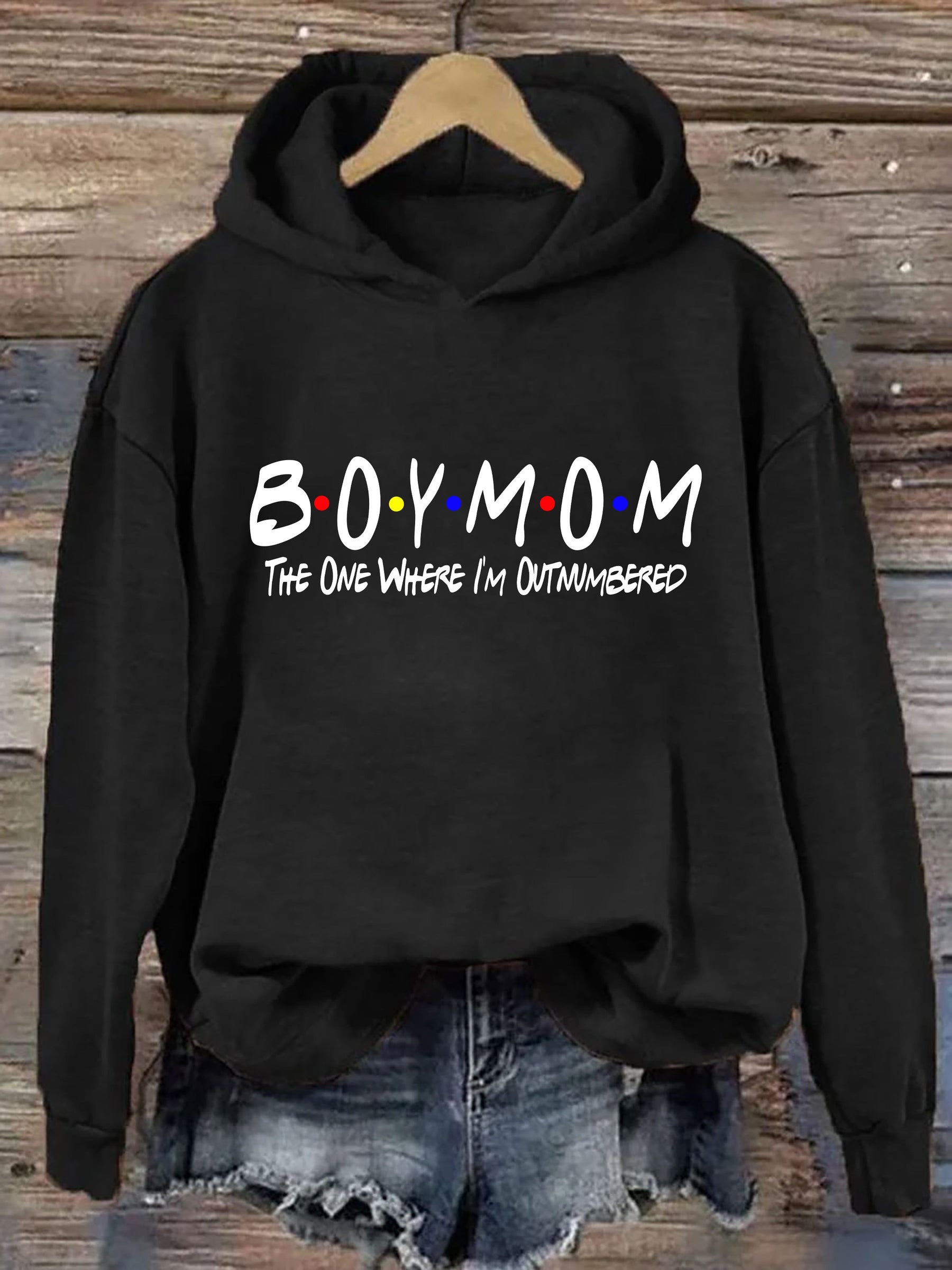 Boy Mom The One Where I'm Outnumbered Hoodie