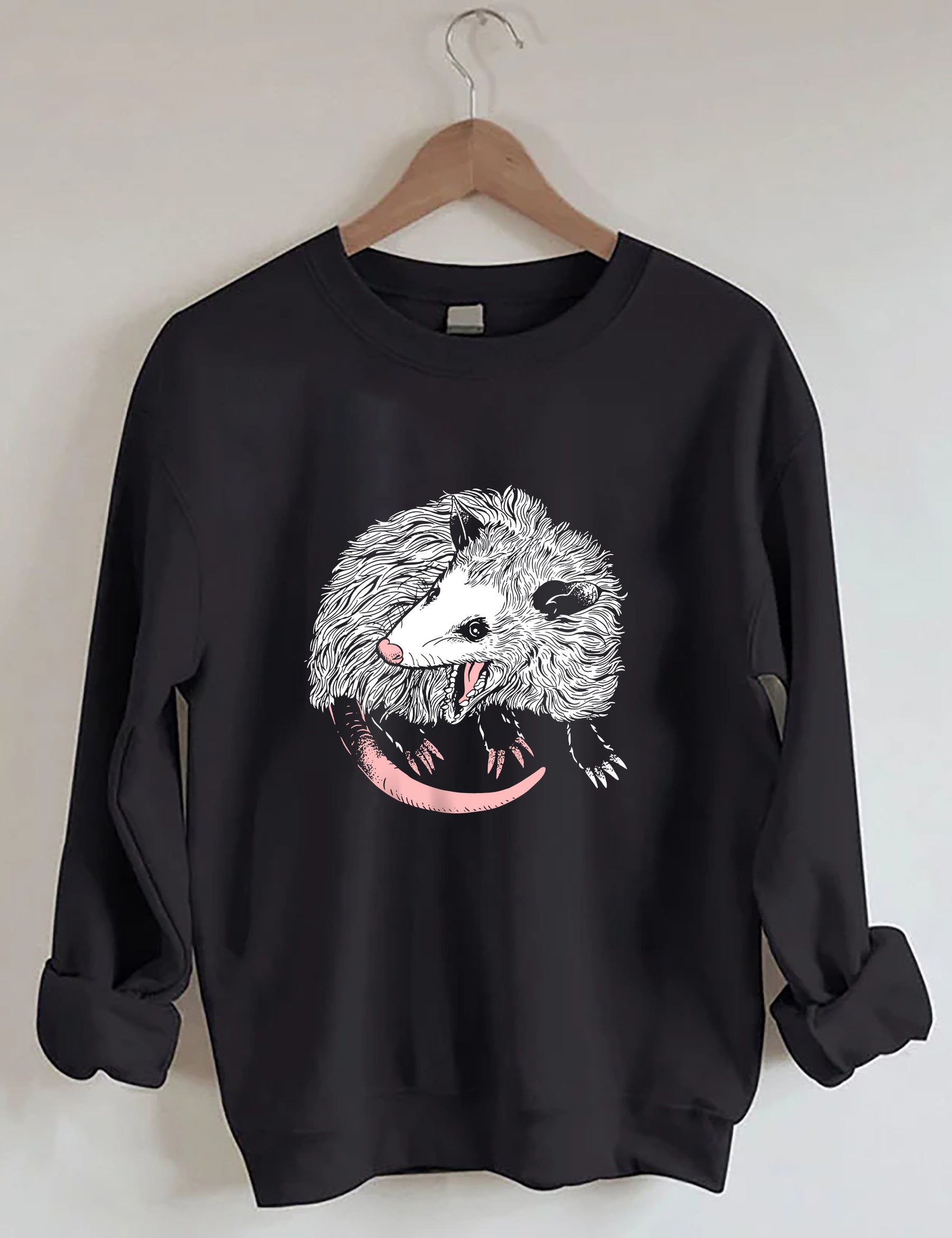 Opossum Print Casual Sweatshirt