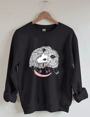 Opossum Print Casual Sweatshirt