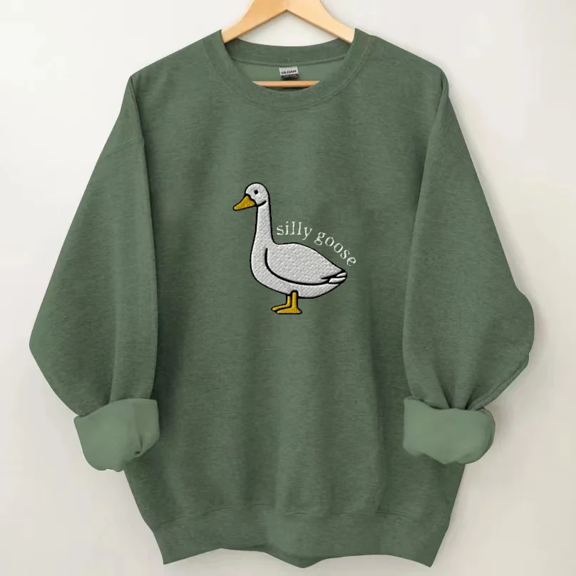 Silly Goose Print Sweatshirt